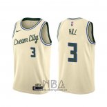 Camiseta Milwaukee Bucks George Hill NO 3 Ciudad 2019-20 Crema