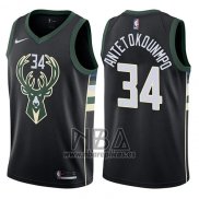 Camiseta Milwaukee Bucks Giannis Antetokounmpo NO 34 2017-18 Negro