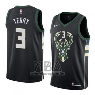 Camiseta Milwaukee Bucks Jason Terry NO 3 Statement 2018 Negro