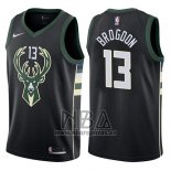 Camiseta Milwaukee Bucks Malcolm Brogdon NO 13 Statement Harley 2017-18 Negro