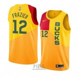 Camiseta Milwaukee Bucks Tim Frazier NO 12 Ciudad 2018-19 Amarillo