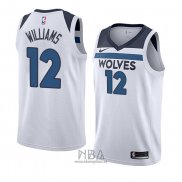 Camiseta Minnesota Timberwolves C. J. Williams NO 12 Association 2018 Blanco