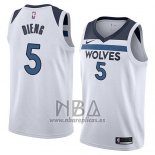 Camiseta Minnesota Timberwolves Gorgui Dieng NO 5 Association 2018 Blanco