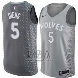 Camiseta Minnesota Timberwolves Gorgui Dieng NO 5 Ciudad 2018 Gris