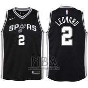 Camiseta Nino San Antonio Spurs Kawhi Leonard NO 2 2017-18 Negro