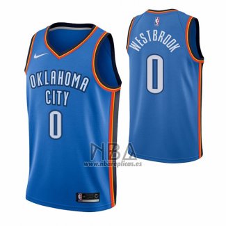 Camiseta Oklahoma City Thunder Russell Westbrook NO 0 Icon Azul