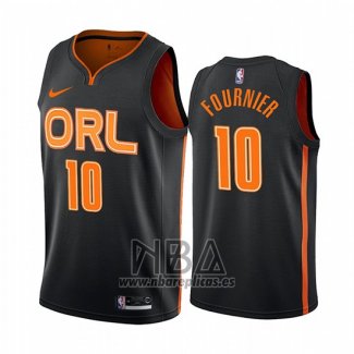 Camiseta Orlando Magic Evan Fournier NO 10 Ciudad Edition Negro2