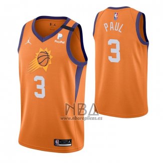 Camiseta Phoenix Suns Chris Paul NO 3 Statement 2021 Naranja