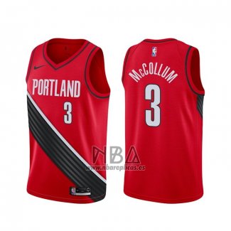 Camiseta Portland Trail Blazers CJ McCollum NO 3 Statement Rojo