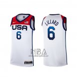 Camiseta USA 2021 Damian Lillard NO 6 Blanco