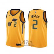 Camiseta Utah Jazz Joe Ingles NO 2 Statement Amarillo