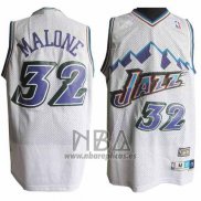 Camiseta Utah Jazz Karl Malone NO 32 Retro Blanco