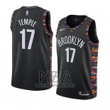 Camiseta Brooklyn Nets Garrett Temple NO 17 Ciudad 2019 Negro