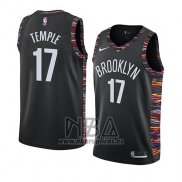 Camiseta Brooklyn Nets Garrett Temple NO 17 Ciudad 2019 Negro