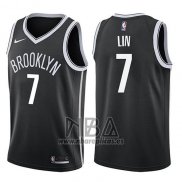 Camiseta Brooklyn Nets Jeremy Lin NO 7 Icon 2017-18 Negro