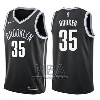 Camiseta Brooklyn Nets Trevor Booker NO 35 Icon 2017-18 Negro