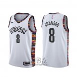 Camiseta Brooklyn Nets Tyler Johnson NO 8 Ciudad 2020 Blanco