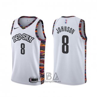 Camiseta Brooklyn Nets Tyler Johnson NO 8 Ciudad 2020 Blanco