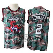 Camiseta Camuflaje Toronto Raptors Kawhi Leonard NO 2 Verde