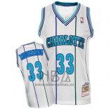 Camiseta Charlotte Hornets Alonzo Mourning NO 33 Retro Blanco