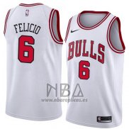 Camiseta Chicago Bulls Cristiano Felicio NO 6 Association 2018 Blanco