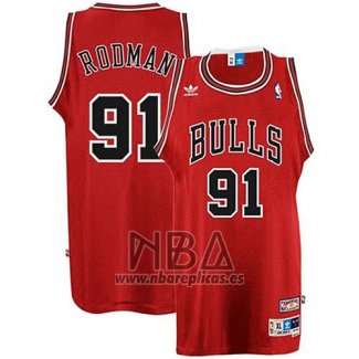 Camiseta Chicago Bulls Dennis Rodman NO 91 Retro Rojo