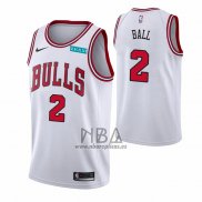 Camiseta Chicago Bulls Lonzo Ball NO 2 Association 2021 Blanco