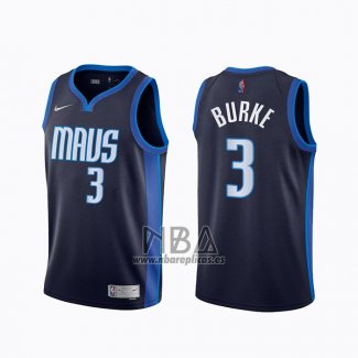 Camiseta Dallas Mavericks Trey Burke NO 3 Earned 2020-21 Azul