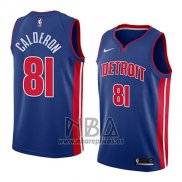 Camiseta Detroit Pistons Jose Calderon NO 81 Icon 2018 Azul