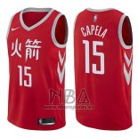 Camiseta Houston Rockets Clint Capela NO 15 Ciudad 2017-18 Rojo