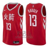 Camiseta Houston Rockets James Harden NO 13 Ciudad 2017-18 Rojo