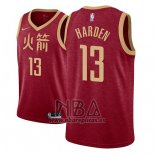 Camiseta Houston Rockets James Harden NO 13 Ciudad 2018-19 Rojo