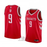 Camiseta Houston Rockets Zhou Qi NO 9 Icon 2018 Rojo