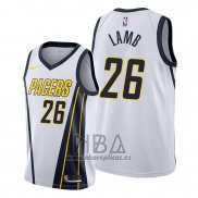 Camiseta Indiana Pacers Jeremy Lamb NO 26 Earned Blanco