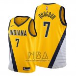 Camiseta Indiana Pacers Malcolm Brogdon NO 7 Statement Edition Amarillo