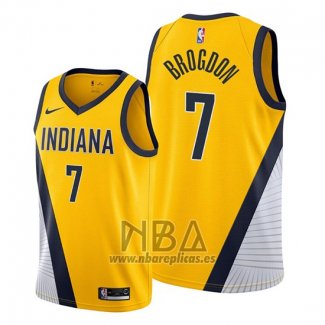 Camiseta Indiana Pacers Malcolm Brogdon NO 7 Statement Edition Amarillo