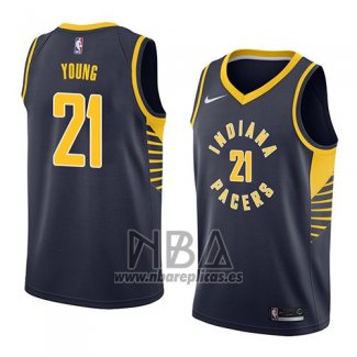 Camiseta Indiana Pacers Thaddeus Young NO 21 Icon 2018 Azul