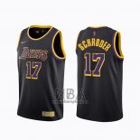 Camiseta Los Angeles Lakers Dennis Schroder NO 17 Earned 2020-21 Negro