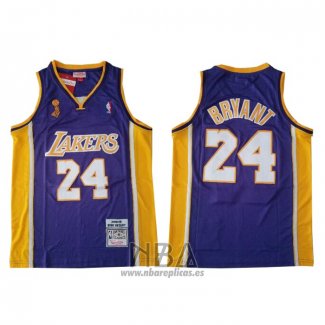 Camiseta Los Angeles Lakers Kobe Bryant NO 24 2009 Finals Violeta