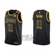 Camiseta Los Angeles Lakers Malik Monk NO 11 Mamba 2021-22 Negro