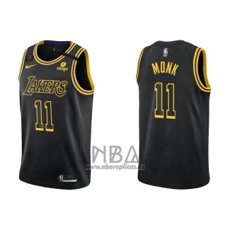 Camiseta Los Angeles Lakers Malik Monk NO 11 Mamba 2021-22 Negro