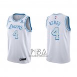 Camiseta Los Angeles Lakers Rajon Rondo NO 4 Ciudad 2021-22 Blanco