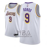 Camiseta Los Angeles Lakers Rajon Rondo NO 9 Association 2018-19 Blanco