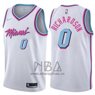 Camiseta Miami Heat Josh Richardson NO 0 Ciudad 2017-18 Blanco