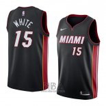 Camiseta Miami Heat Okaro White NO 15 Icon 2018 Negro