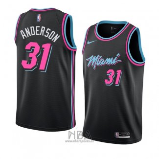 Camiseta Miami Heat Ryan Anderson NO 31 Ciudad 2018-19 Negro