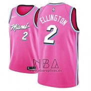 Camiseta Miami Heat Wayne Ellington NO 2 Earned 2018-19 Rosa