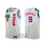 Camiseta Milwaukee Bucks Donte Divincenzo NO 9 Earned Blanco