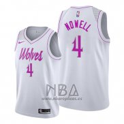 Camiseta Minnesota Timberwolves Jaylen Nowell NO 4 Earned Blanco