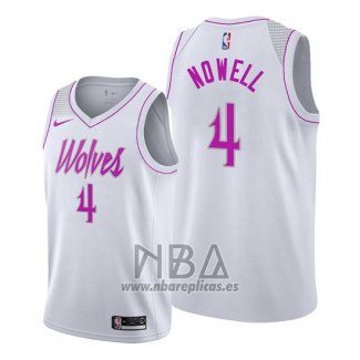 Camiseta Minnesota Timberwolves Jaylen Nowell NO 4 Earned Blanco